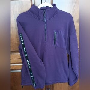 Purple Half-Zip Pullover with Pocket